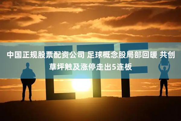中国正规股票配资公司 足球概念股局部回暖 共创草坪触及涨停走出5连板